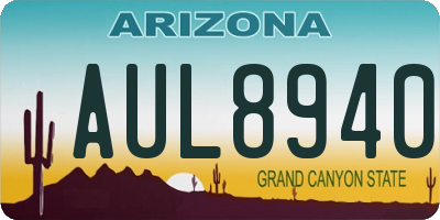 AZ license plate AUL8940