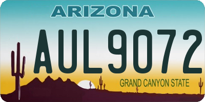 AZ license plate AUL9072