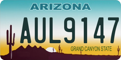 AZ license plate AUL9147