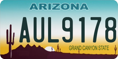 AZ license plate AUL9178