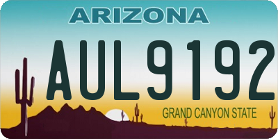 AZ license plate AUL9192