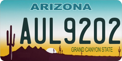 AZ license plate AUL9202