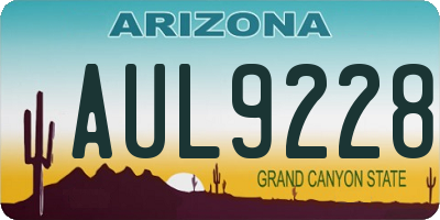 AZ license plate AUL9228