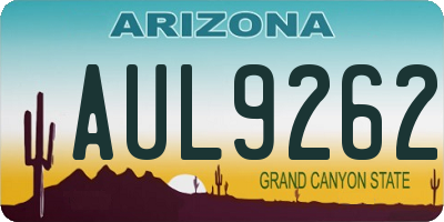 AZ license plate AUL9262