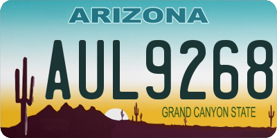 AZ license plate AUL9268