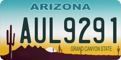AZ license plate AUL9291