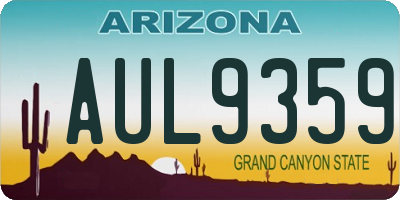 AZ license plate AUL9359