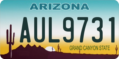 AZ license plate AUL9731