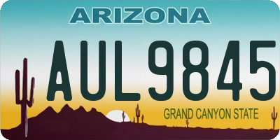AZ license plate AUL9845