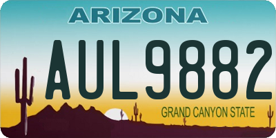 AZ license plate AUL9882