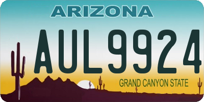 AZ license plate AUL9924