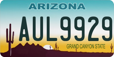 AZ license plate AUL9929