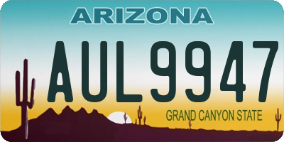 AZ license plate AUL9947