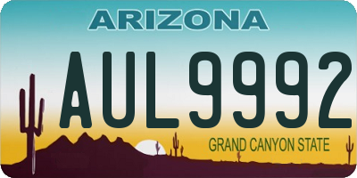 AZ license plate AUL9992