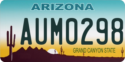 AZ license plate AUM0298