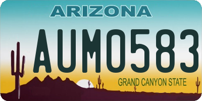 AZ license plate AUM0583
