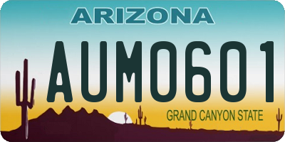 AZ license plate AUM0601