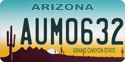 AZ license plate AUM0632