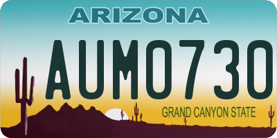 AZ license plate AUM0730