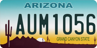 AZ license plate AUM1056