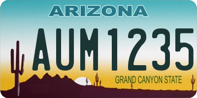 AZ license plate AUM1235