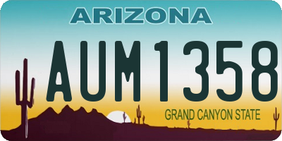 AZ license plate AUM1358