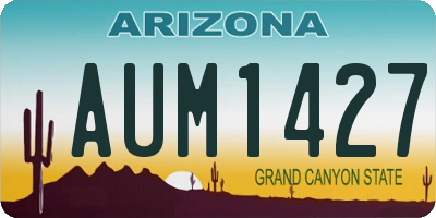 AZ license plate AUM1427