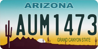 AZ license plate AUM1473