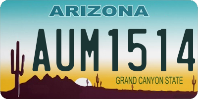 AZ license plate AUM1514