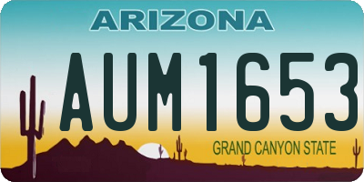 AZ license plate AUM1653