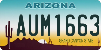 AZ license plate AUM1663