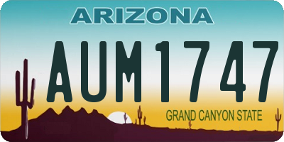 AZ license plate AUM1747