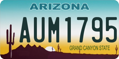AZ license plate AUM1795