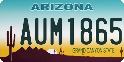 AZ license plate AUM1865