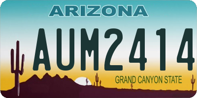 AZ license plate AUM2414