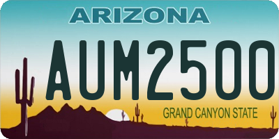 AZ license plate AUM2500