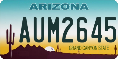 AZ license plate AUM2645