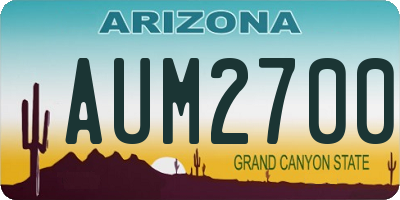 AZ license plate AUM2700