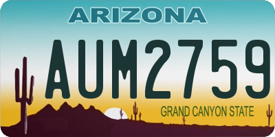 AZ license plate AUM2759