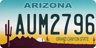 AZ license plate AUM2796