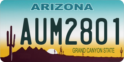 AZ license plate AUM2801