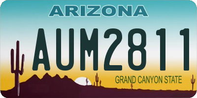 AZ license plate AUM2811