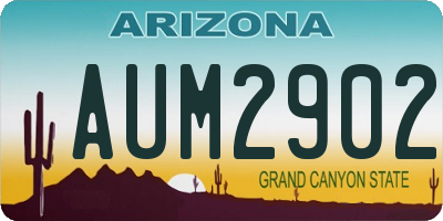 AZ license plate AUM2902