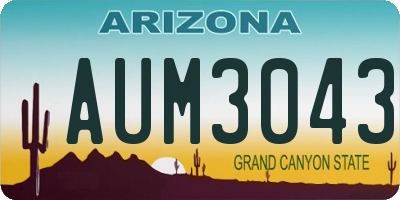 AZ license plate AUM3043