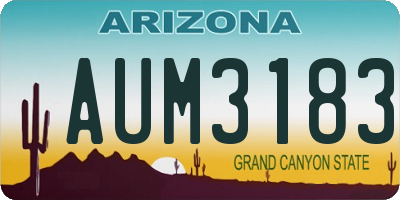 AZ license plate AUM3183