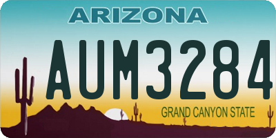 AZ license plate AUM3284