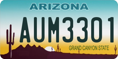 AZ license plate AUM3301