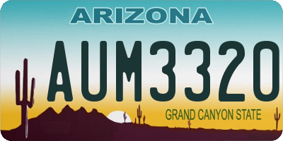 AZ license plate AUM3320