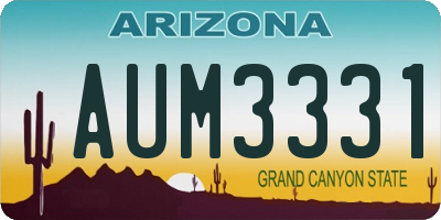 AZ license plate AUM3331