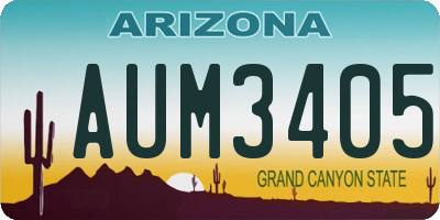 AZ license plate AUM3405